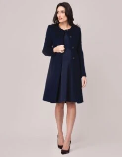 Seraphine Manteau Grossesse Cachemire Laine - Bleu Marine