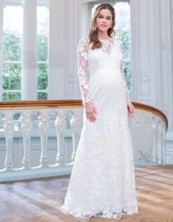 Seraphine Robe De Mariée Grossesse En Dentelle Manches Longues