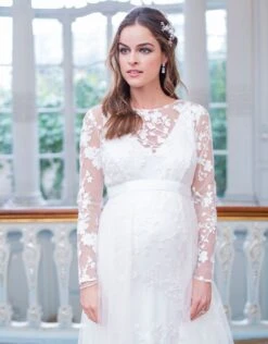 Seraphine Robe De Mariée Grossesse En Dentelle Manches Longues -Seraphine orphelia ivory 03