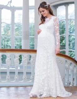Seraphine Robe De Mariée Grossesse En Dentelle Manches Longues -Seraphine orphelia ivory 04