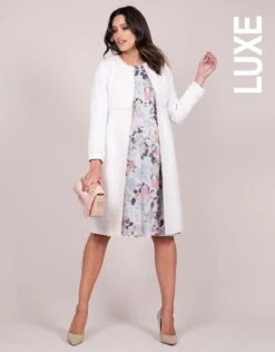 Seraphine Manteau Grossesse En Tissu Bouclé - Rose Pâle