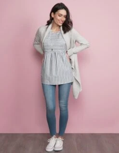 Seraphine Haut Grossesse Et Allaitement En Coton Rayé -Seraphine solene bluestripe 03 1