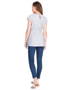 Seraphine Haut Grossesse Et Allaitement En Coton Rayé -Seraphine solene bluestripe 04