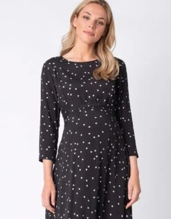 Seraphine Robe Grossesse Et Allaitement Avec Imprimés - Noir -Seraphine vara black 03
