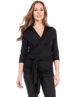 Seraphine Haut Contact Peau à Peau En Coton Manches Longues - Noir -Seraphine winifrid ls black 06 V4