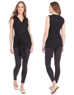 Seraphine Haut Contact Peau à Peau En Coton Sans Manches - Noir -Seraphine winifrid ns black 05 1 2