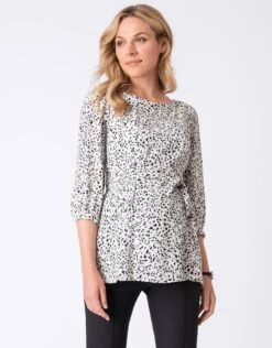 Seraphine Blouse Grossesse Imprimé à Ceinture